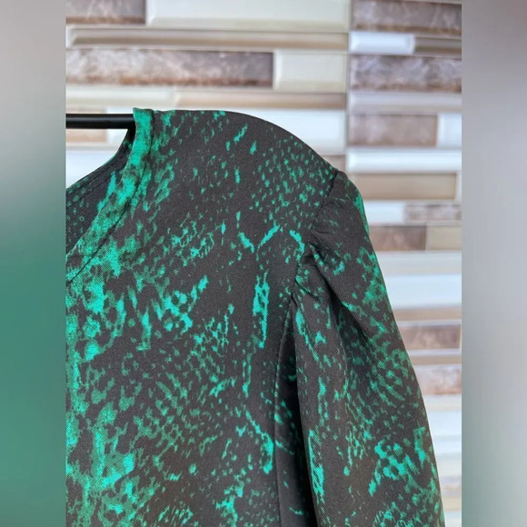 Manoush emerald snake skin print silk dress size 40/8 - Picture 8 of 12